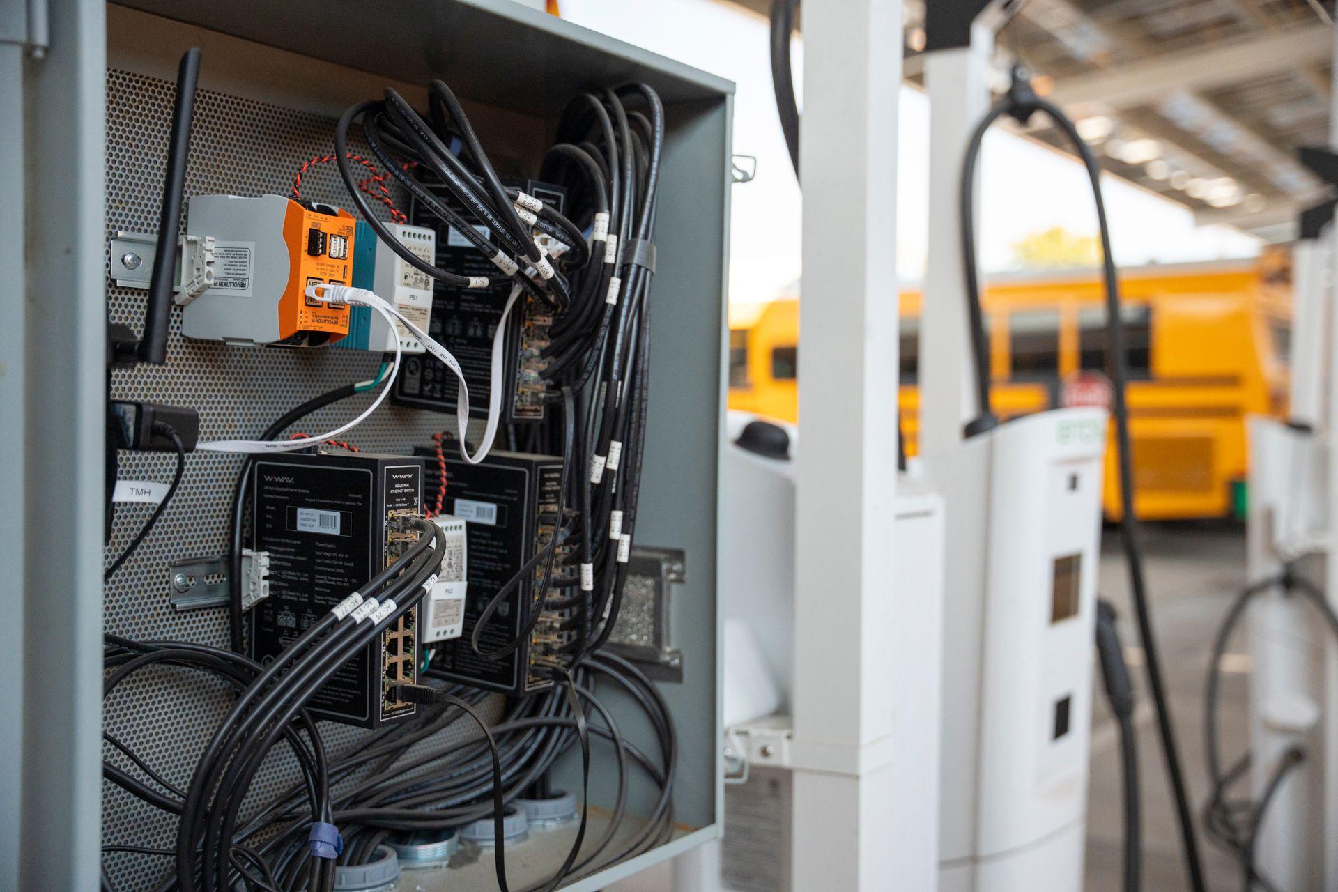 ChargePilot controller at Modesto School Bus Depot