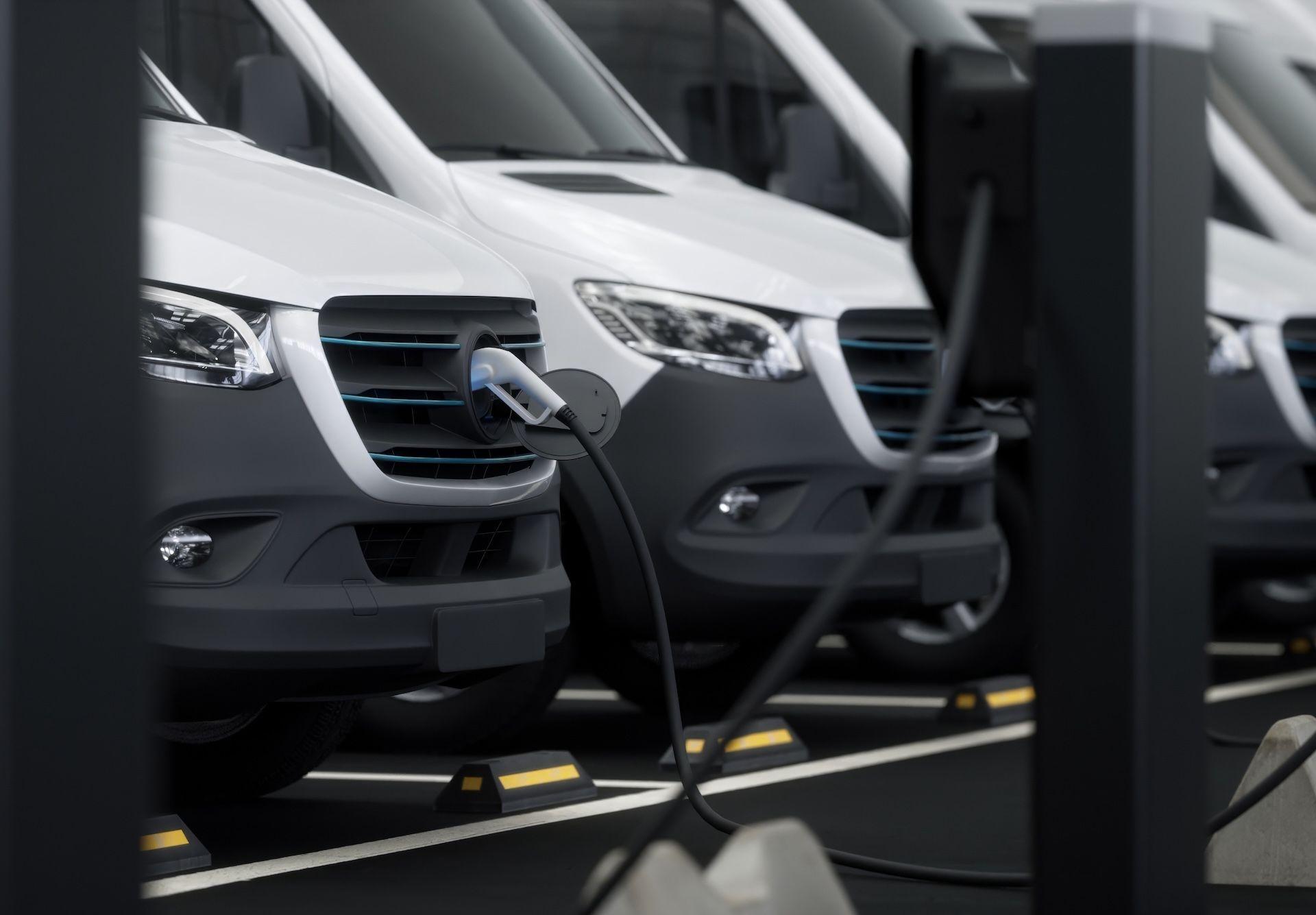 white ev van fleet