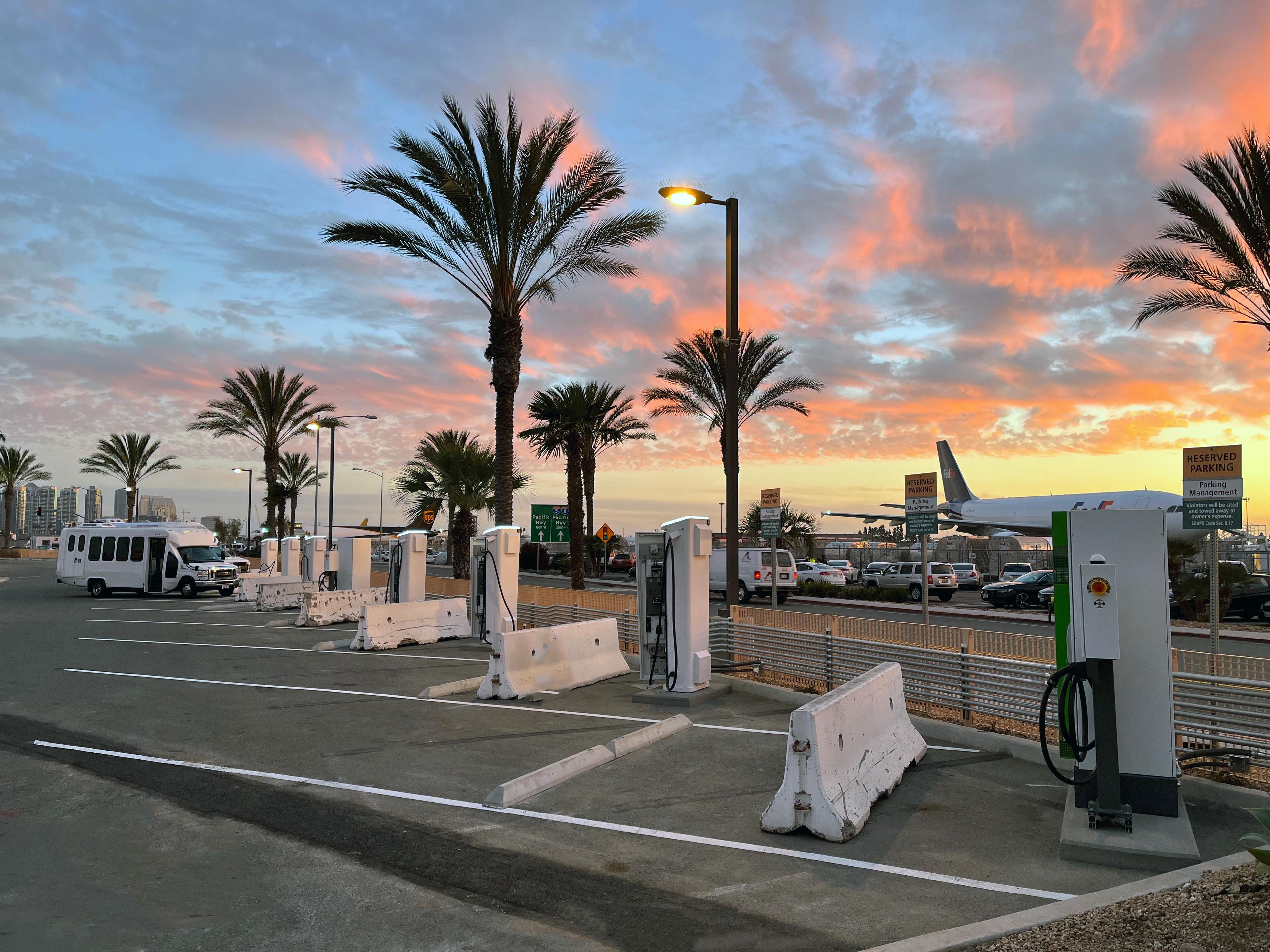ACE Parking Charing stations at the San Diego Air Port
