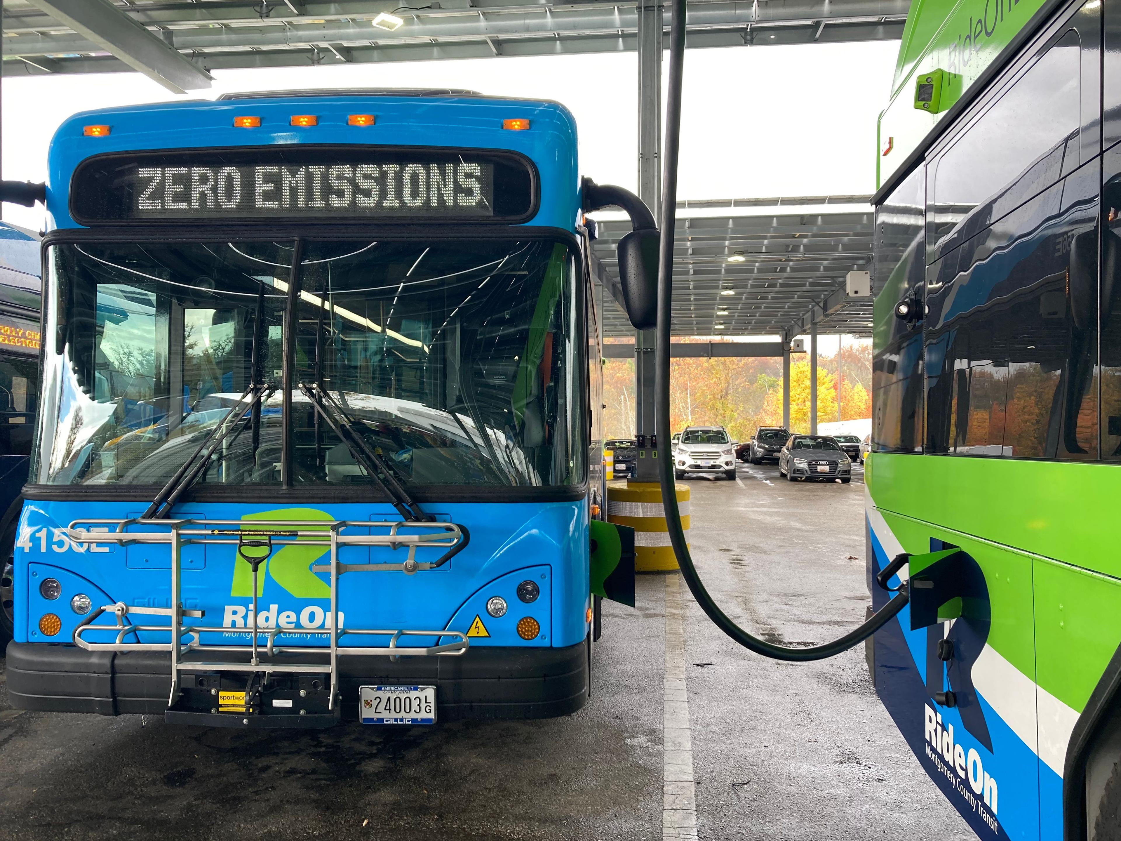 Zero Emissions bus plugged in
