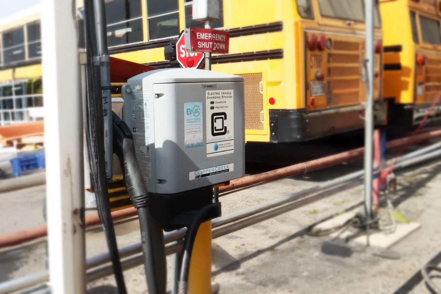 Clipper creek EV charger at Colton School District