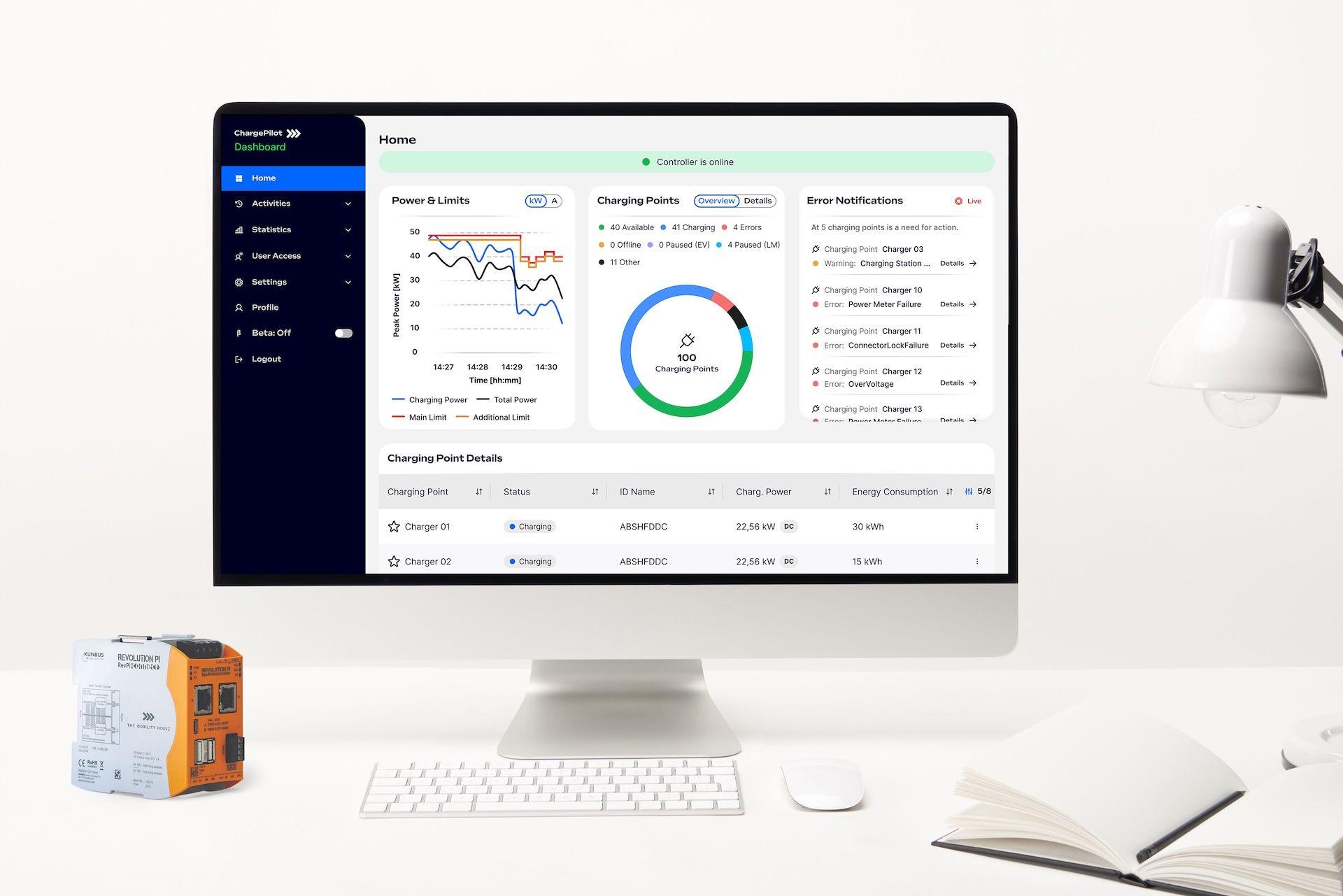 The Mobility House ChargePilot Desktop with Controller