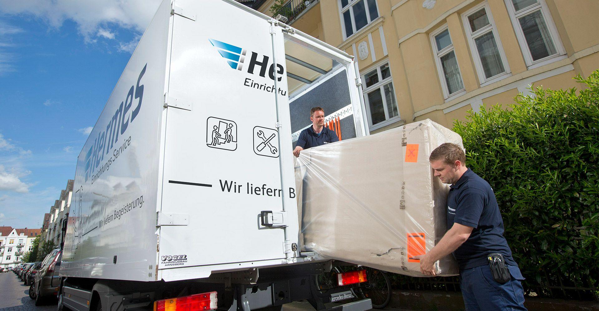 Hermes Zwei-Mann-Belieferung