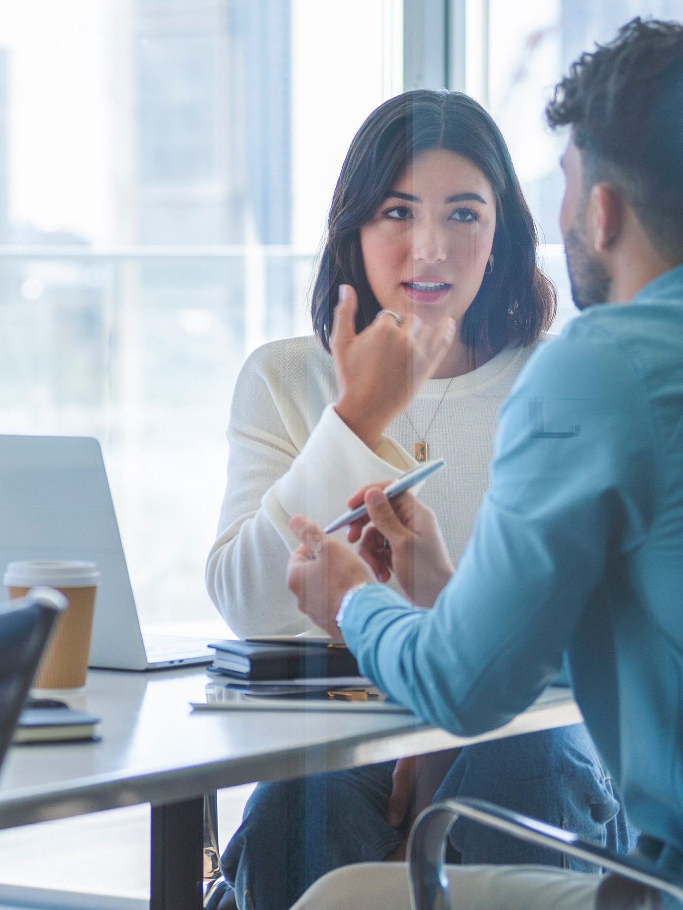 Business woman consulting client in modern office