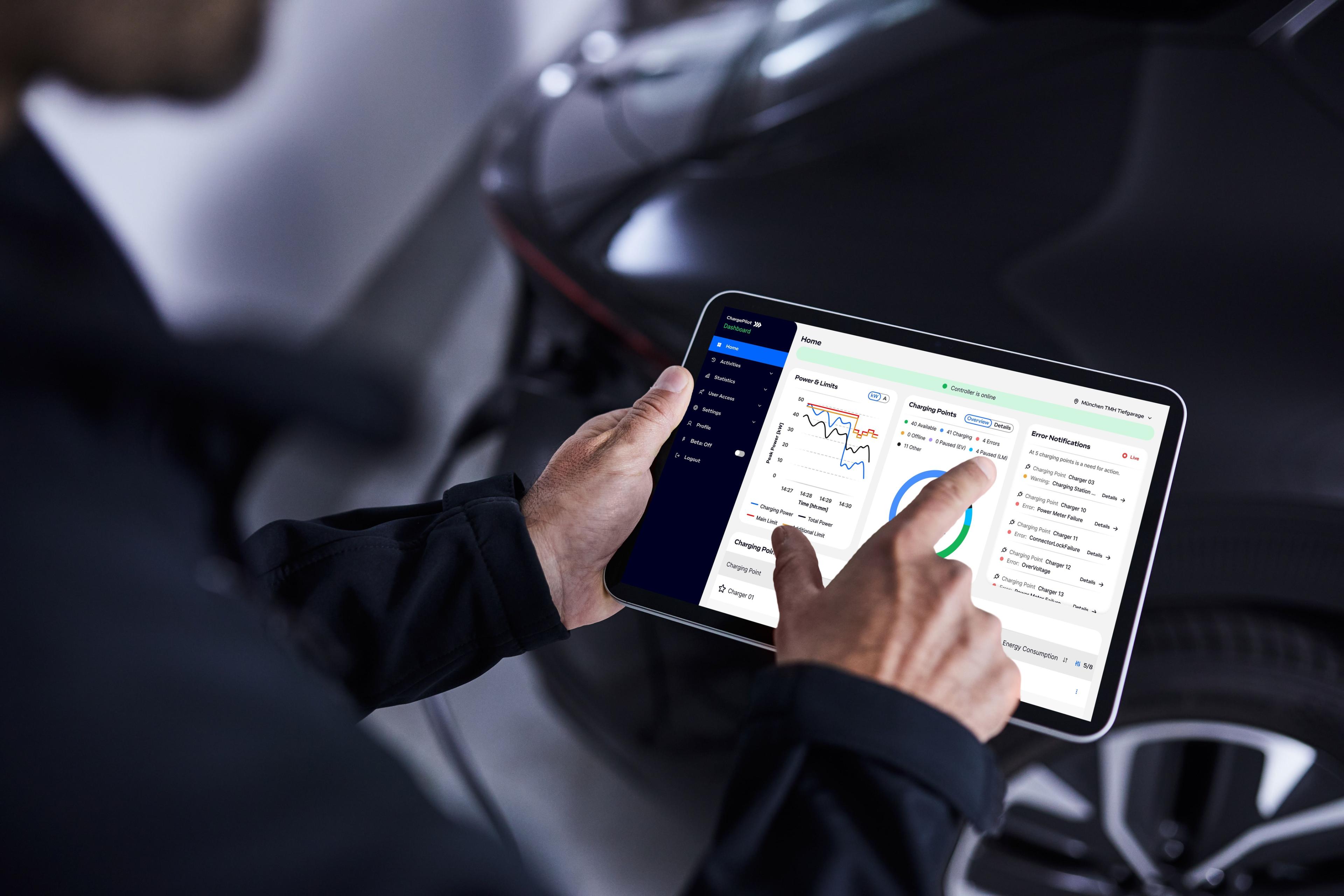 Blick auf ChargePilot Dashboard