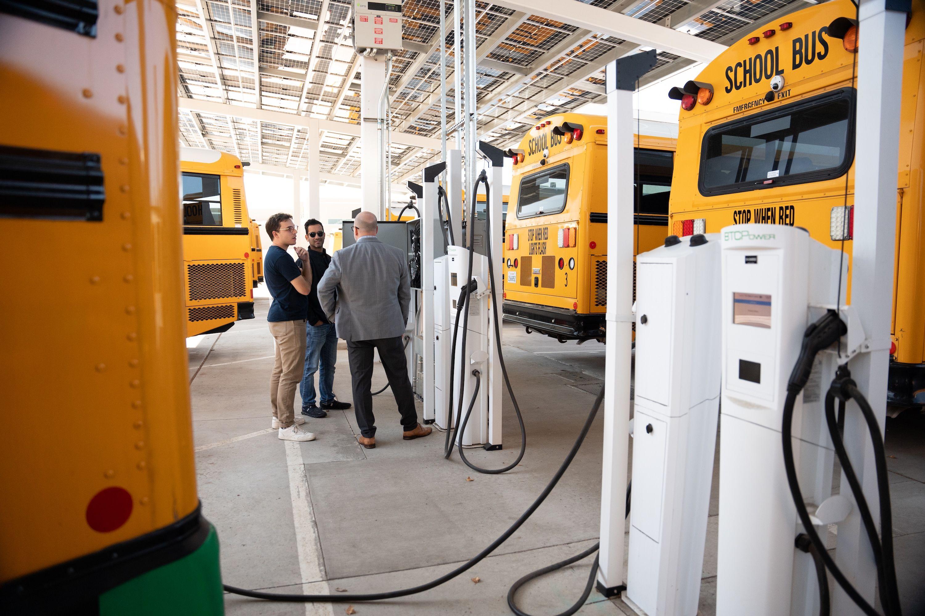 The Mobility House meeting with customer at the Modesto School Bus Depot
