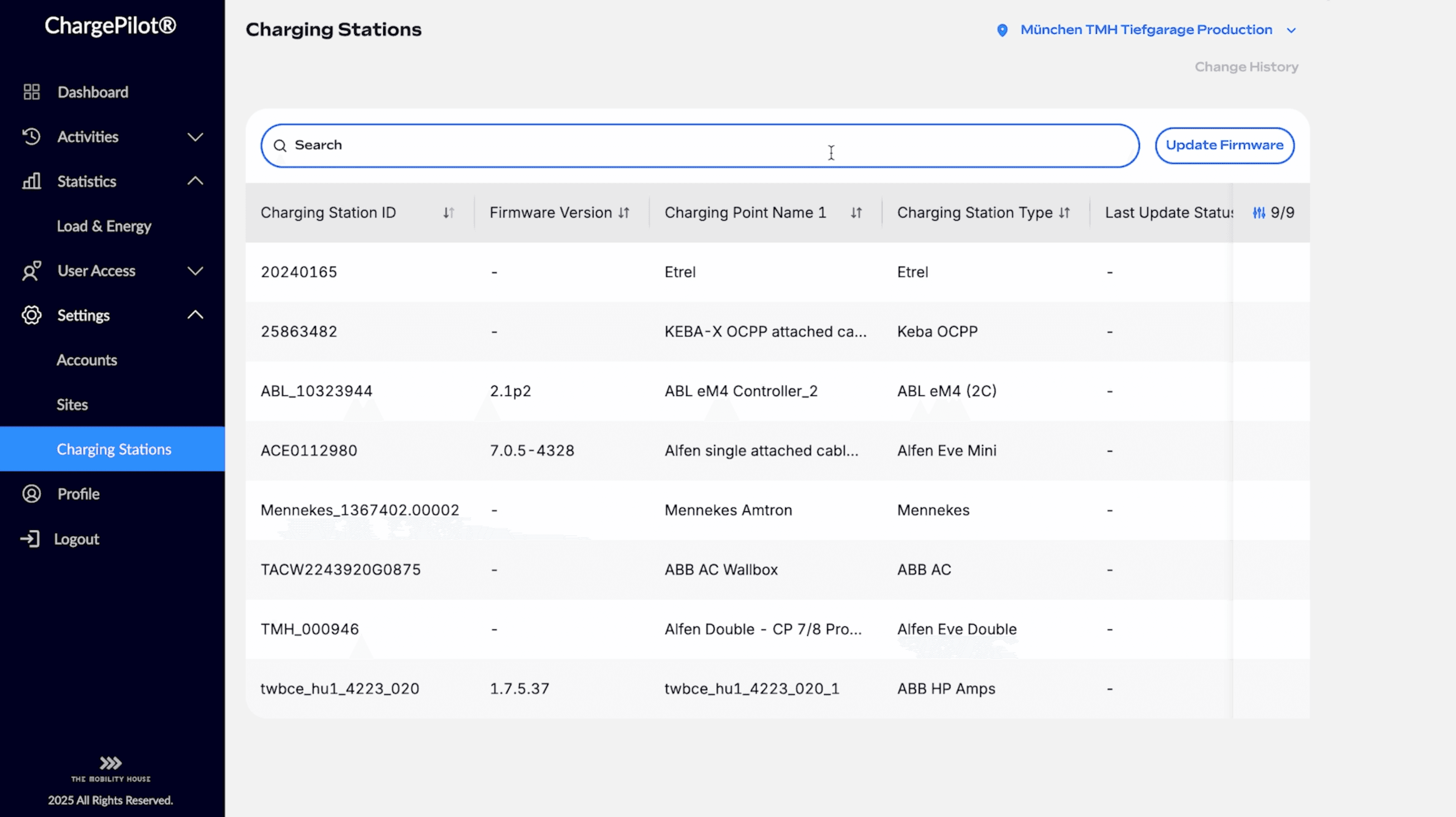 ChargePilot Charging Station Settings Update