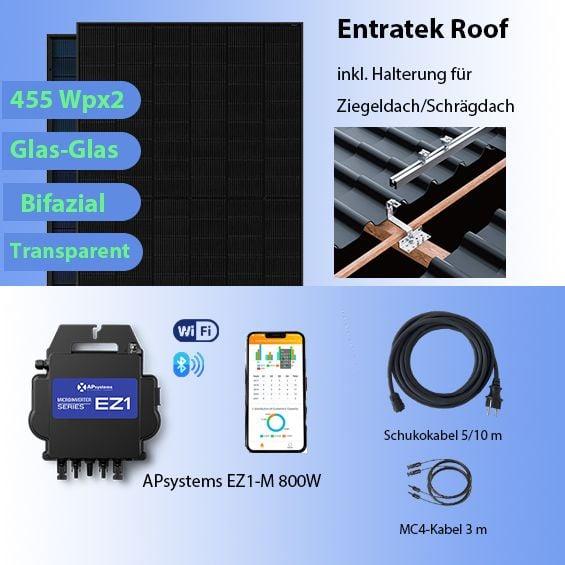 Entratek Balkonkraftwerk für Ziegeldach/Schrägdach