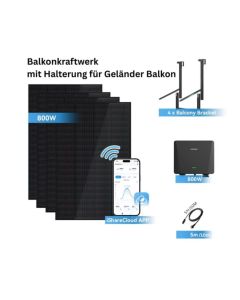 The Mobility House I Entratek Sunshare-Ray Balkonkraftwerk für Balkon/Geländer