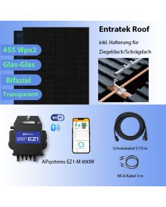 Entratek Balkonkraftwerk für Ziegeldach/Schrägdach