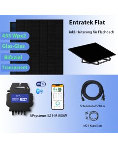 Entratek Balkonkraftwerk für Flachdach/Garten/Carport
