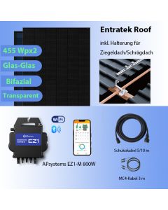 Entratek Balkonkraftwerk für Ziegeldach/Schrägdach