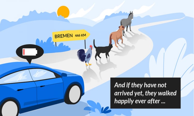 Fairy tales of e-mobility: Once upon a time...there was an electric car with a short range