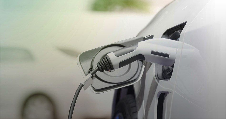 Elektroauto mit Ladestecker Elektroauto mit Ladestecker