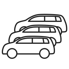 Mehrere Elektroautos laden Icon- Elektroautos parallel laden