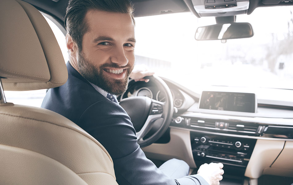 Man in a company car