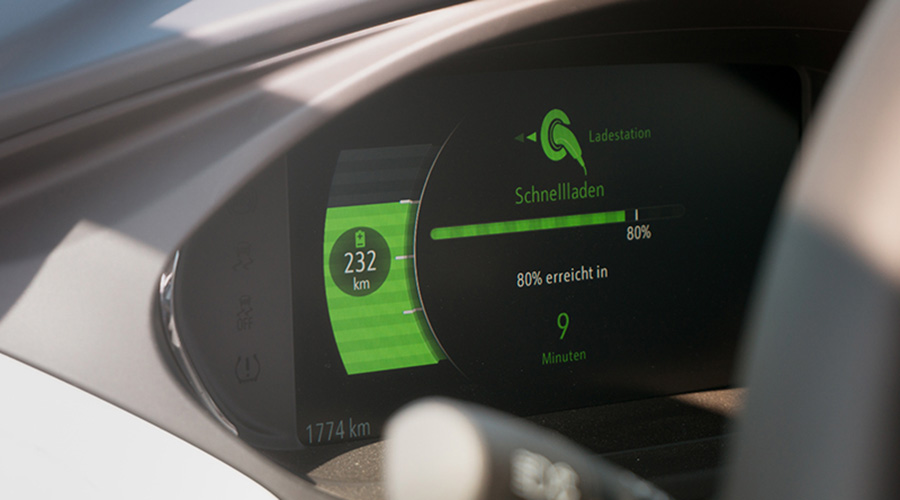 Behalten Sie Ihre Reichweite im Blick Opel Ampera - Batteriestandsanzeige